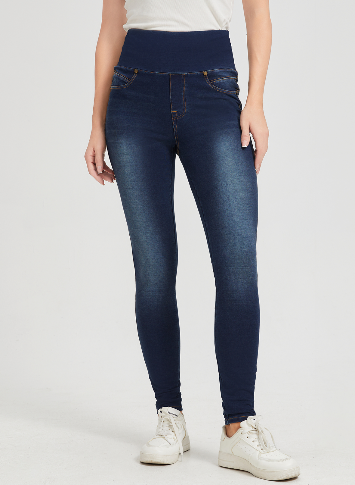 High Waisted Wide Leg Stretchy knitted Jeans